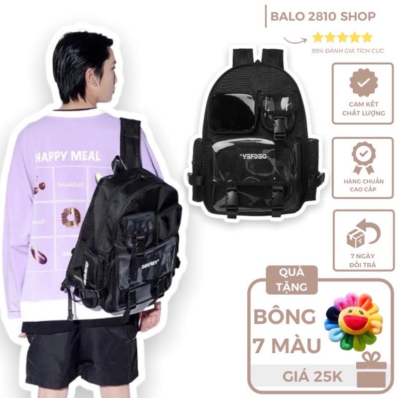 Balo Degrey Black Backpack 2810 Clothes Shop Balo Đi Học Đen Ulzzang Unisex