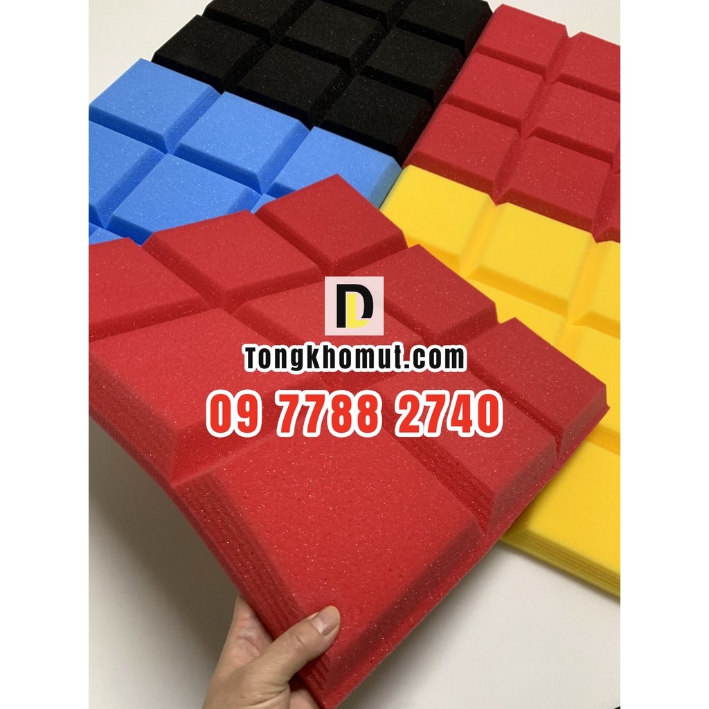 Mút nấm vuông 50x50x5cm mút cách âm tỉ trọng cao dùng cho phòng thu, phòng karaoke, livestream