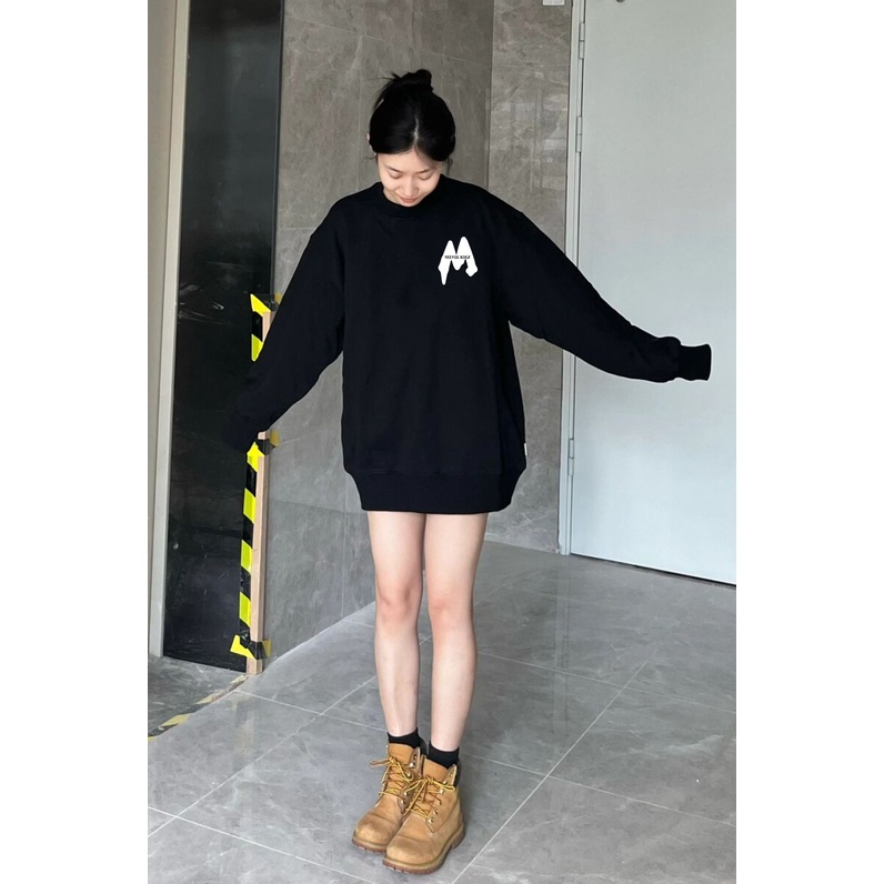 SELVZE Áo sweater Cổ Tròn Dáng Rộng Cỡ Lớn Phong Cách retro Mỹ Cá Tính Cho Nữ