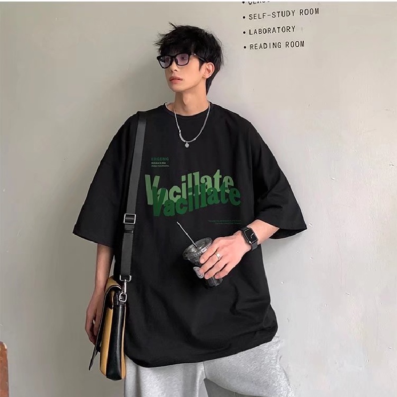 Áo Thun Dáng Rộng In Chữ Phong Cách Hip Hop Hàn Quốc Thời Trang Mùa Hè Cho Nam Và Nữ size M-8XL