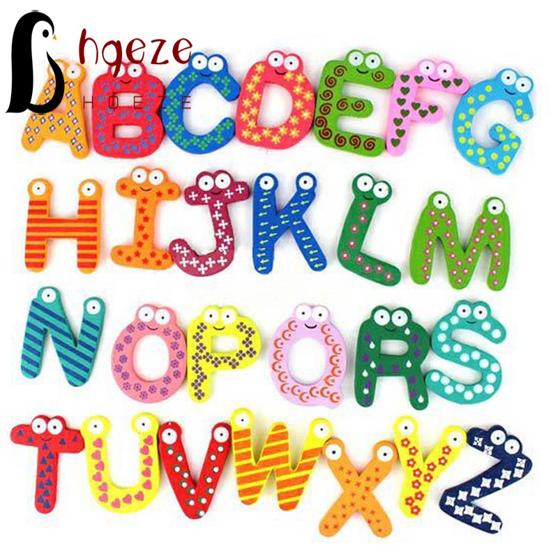 26/10/12 Miếng Chữ Cái Bằng Gỗ Có Nam Châm Hít Gắn Tủ Lạnh Giáo Dục Sớm Cho Bé