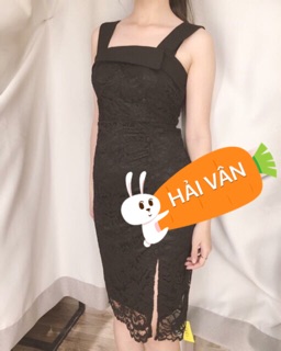 Váy body 2 dây bản xẻ tà