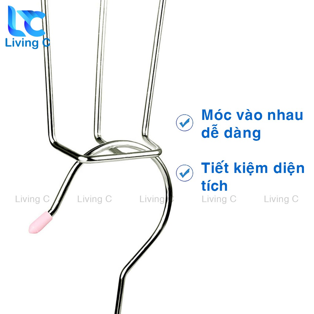 Móc treo giày dép phơi không mất phom giầy Living C , móc Inox 304 dày dặn, cứng cáp _MG