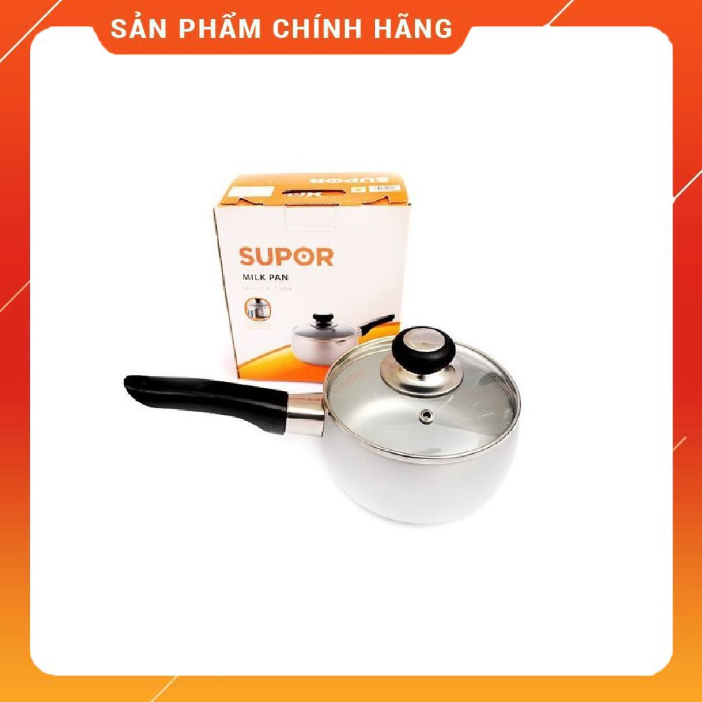 Nồi sữa Supor 1.1 lít màu trắng độ bền cao, chống mài mòn, an tâm dùng không lo nhanh chóng bị hư hại.
