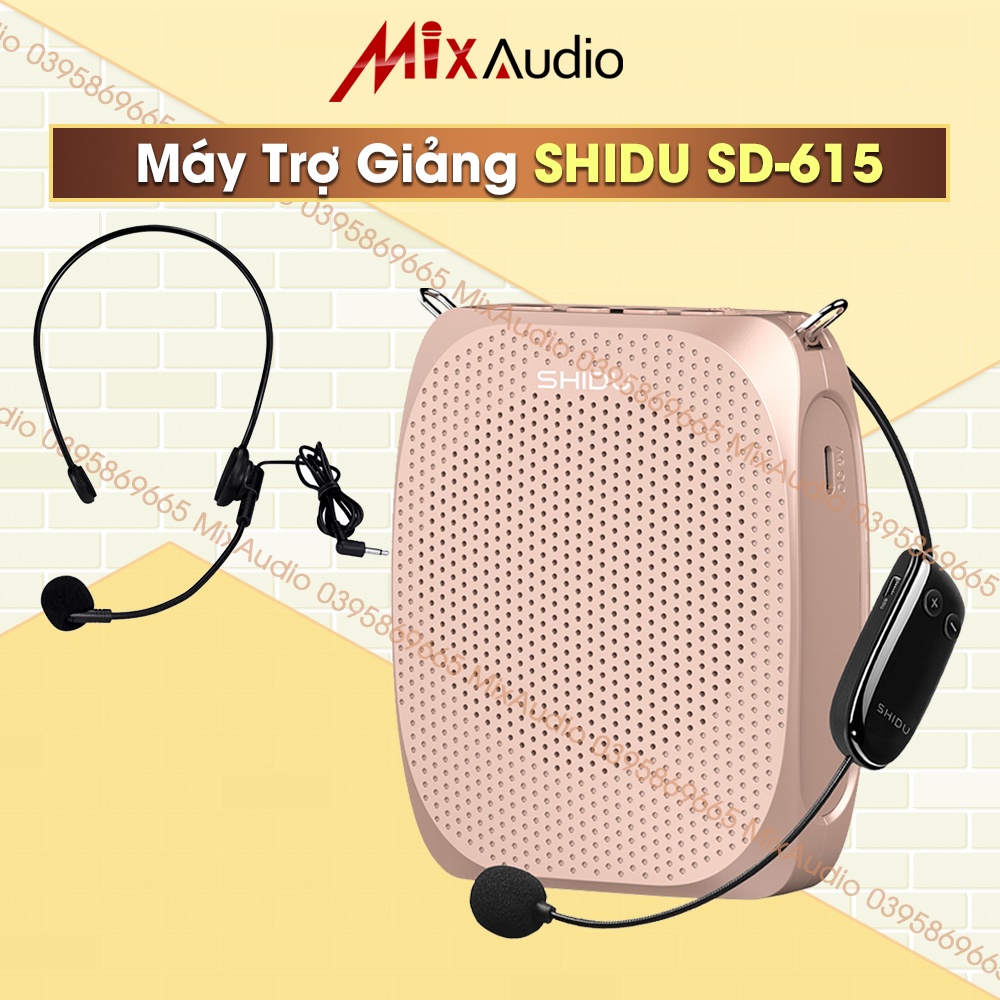 Máy Trợ Giảng SHIDU SD-S615 Không Dây Sóng UHF, Có Dây, Âm lượng lớn 10W, Bảo hành 12 Tháng