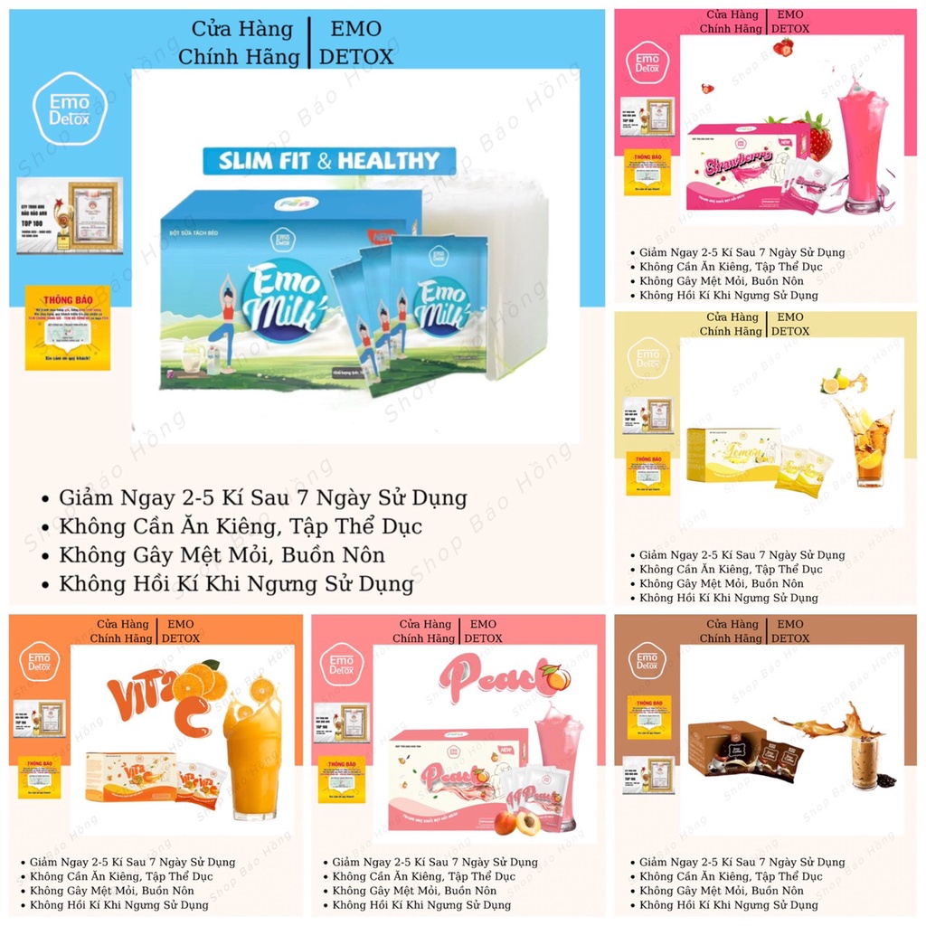 COMBO 3 HỘP EMO DETOX TỰ CHỌN VỊ (tặng kèm quà)