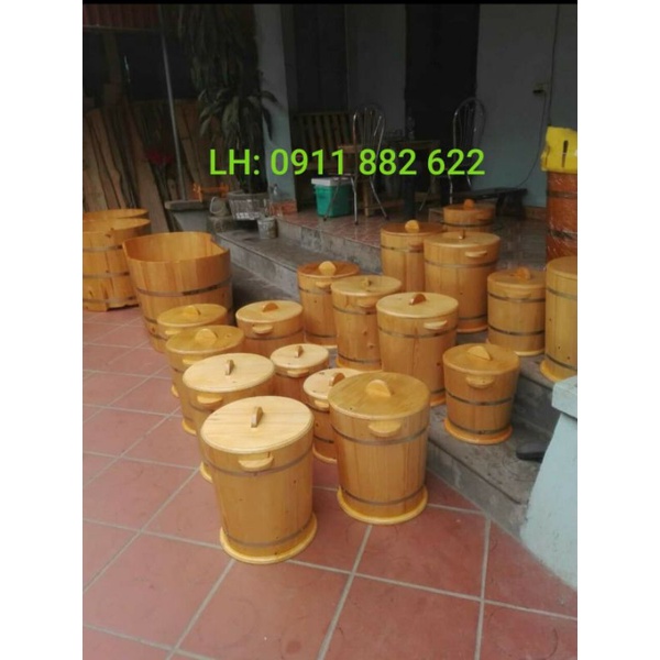 THÙNG ĐỰNG GẠO BẰNG GỖ Loại 15 kg