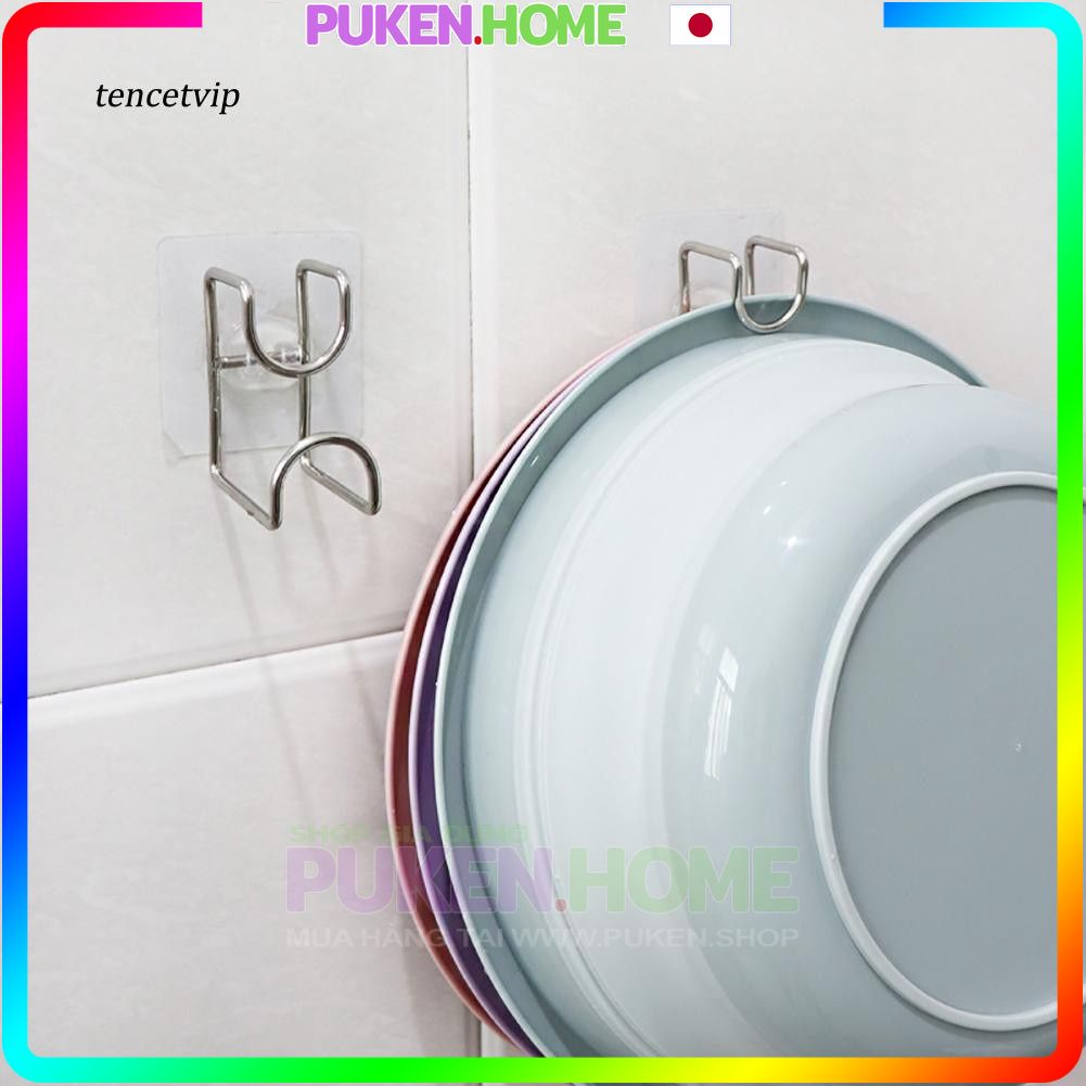 Móc treo chậu nhà tắm dán tường, móc treo thau chậu Inox chống rỉ siêu bền treo được nhiều chậu 1 lúc