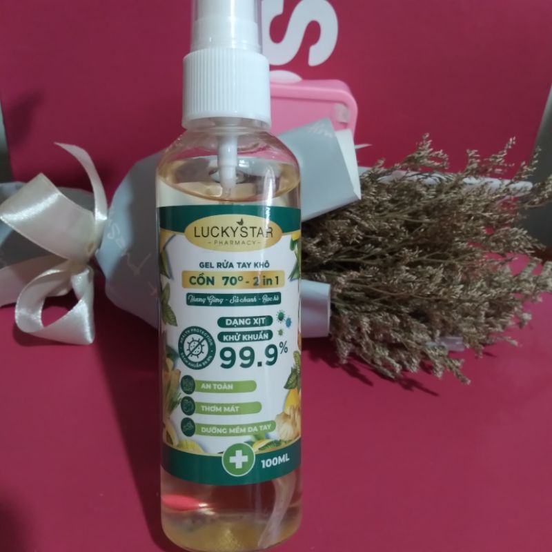 XỊT KHỬ KHUẨN 3 IN 1 GỪNG SẢ CHANH BẠC HÀ - LUCKY STAR