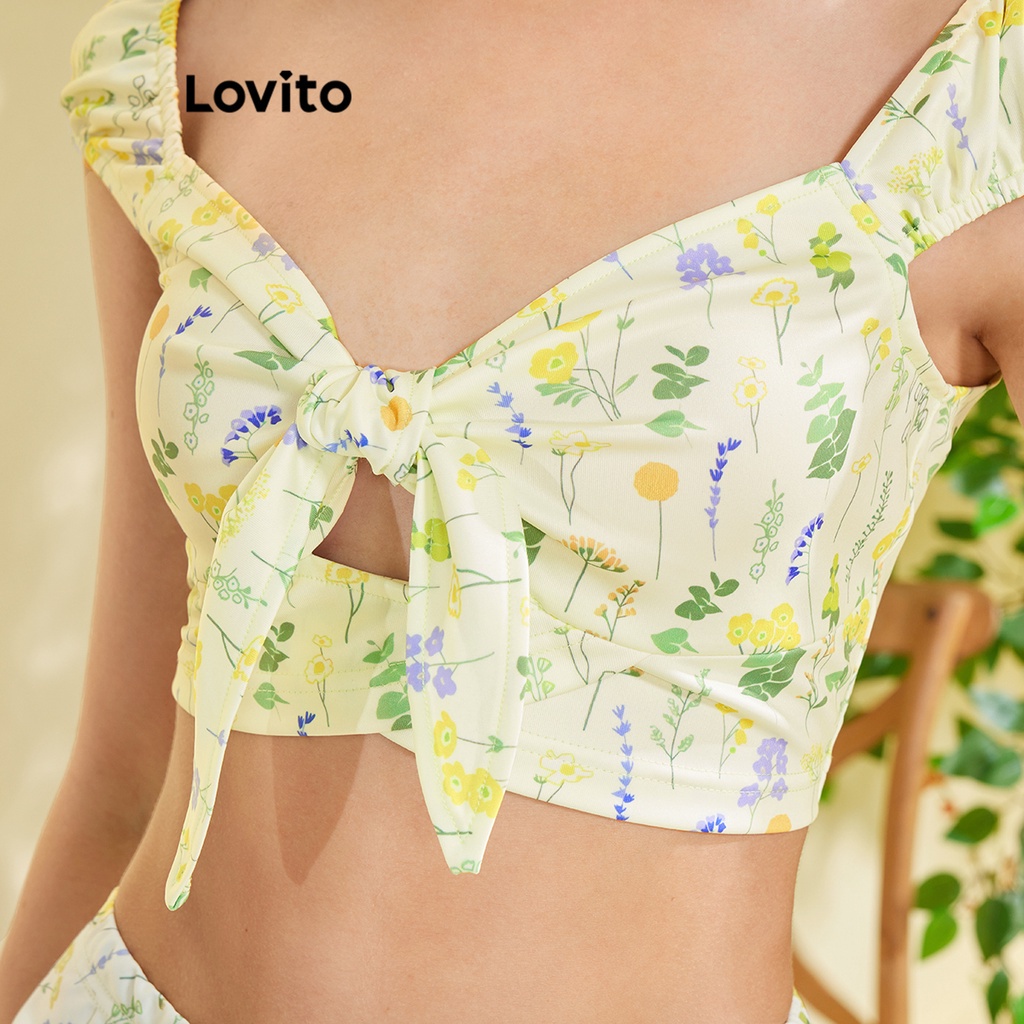 Lovito FREE NATURE Chân Váy Dây Rút Phối Nơ Xinh Xắn Thời Trang L28EE008 (Xanh Lá Cây Nhạt)