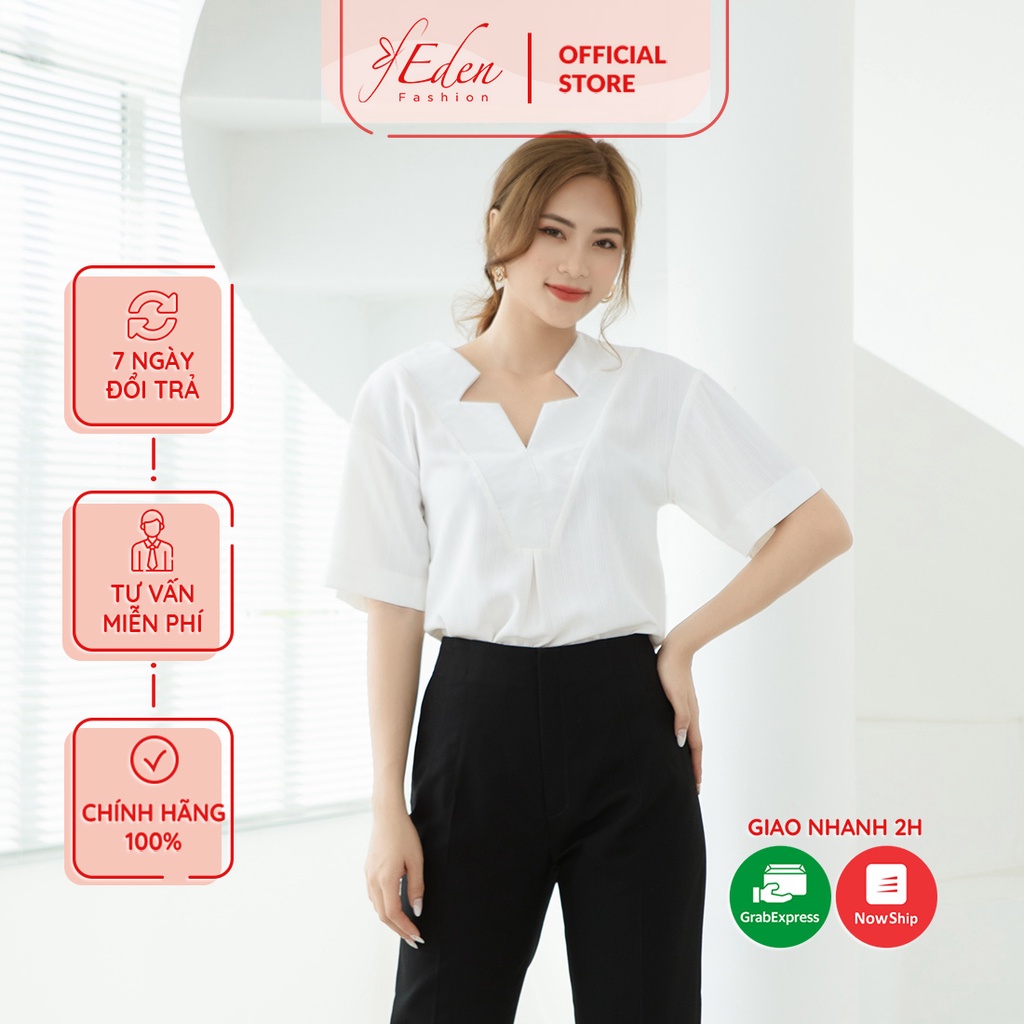 Áo kiểu công sở thời trang Eden cổ cách điệu - ASM164