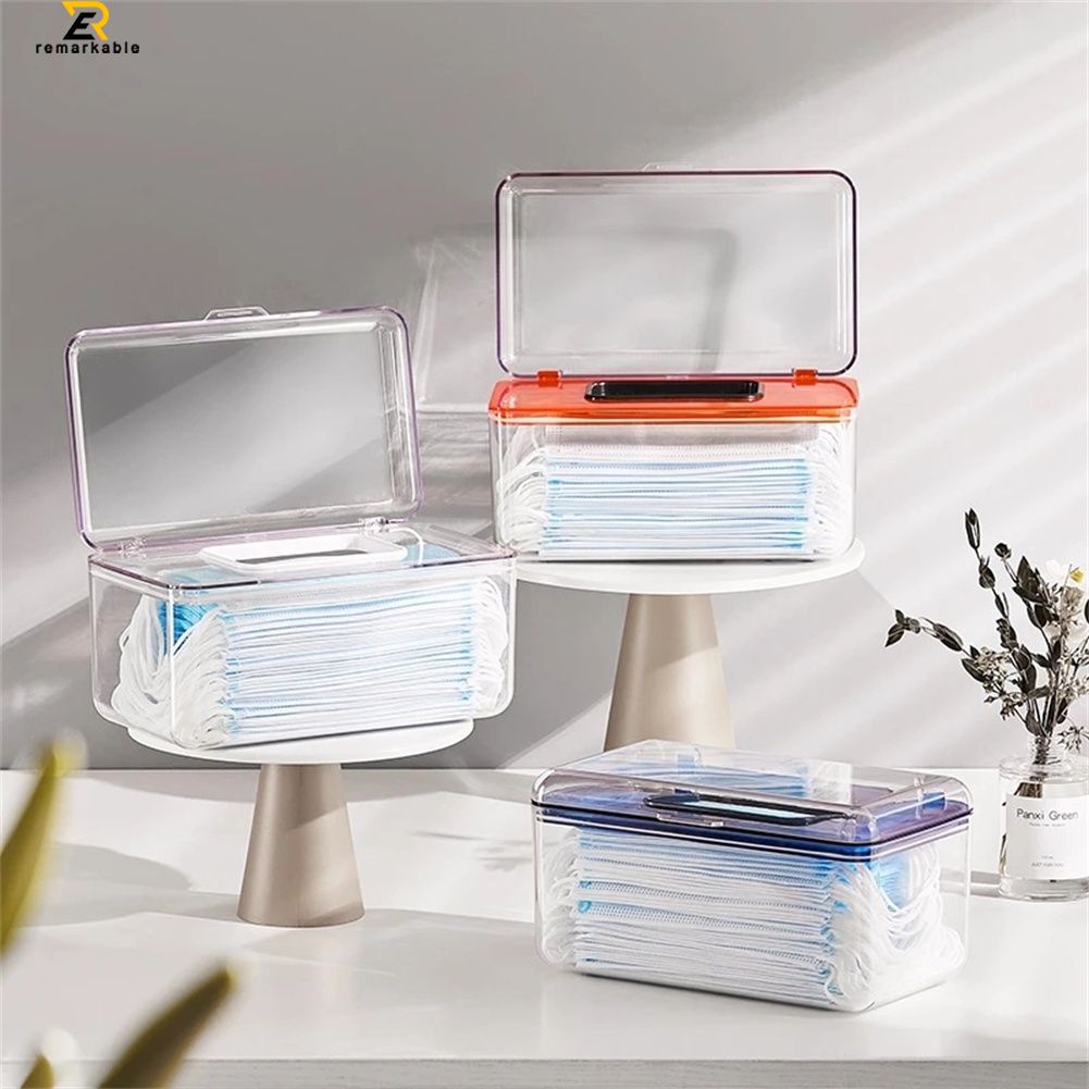 Đa chức năng Hộp Lưu Trữ Trong Suốt Mặt Nạ Trong Suốt Lưu Trữ Hộp Hộ Gia Đình Phòng Khách Mô Hộp Hiện Đại Đơn Giản Lau Lưu Trữ Với Mùa Xuân 【New】