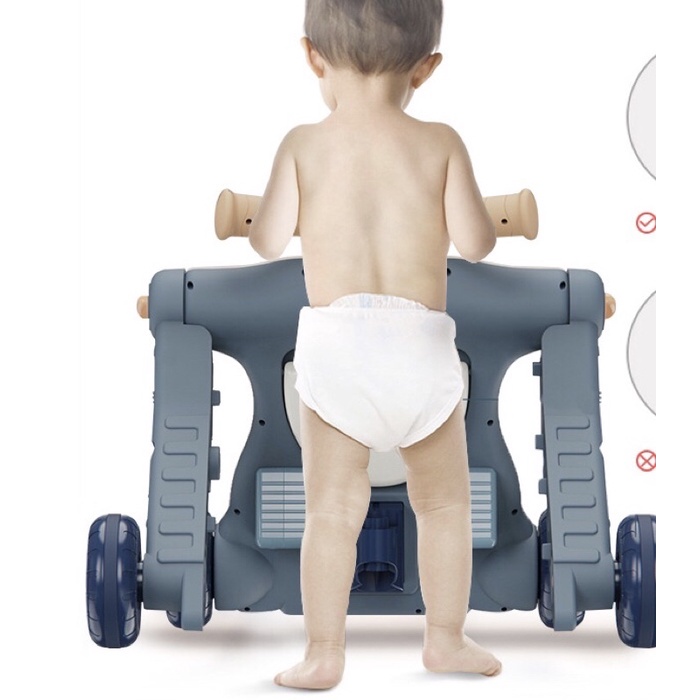 (Tích hợp 6in1) Xe tập đi, bập bênh, xe chòi chân, scooter kèm đồ chơi cao cấp BABYWALKER