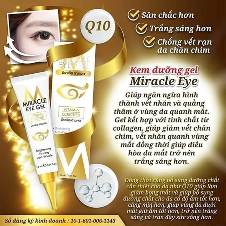 01 Tuýp Kem Dưỡng Giảm Thâm Mắt Miracle Eye Gel 10ml Thái Lan