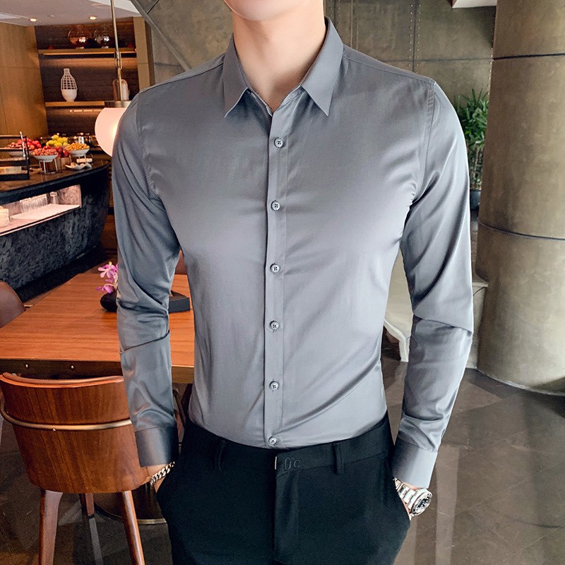 Áo sơ mi đen, dài tay hàn quốc, dáng công sở, màu đen trắng chất đẹp HIMRY STORE | BigBuy360 - bigbuy360.vn