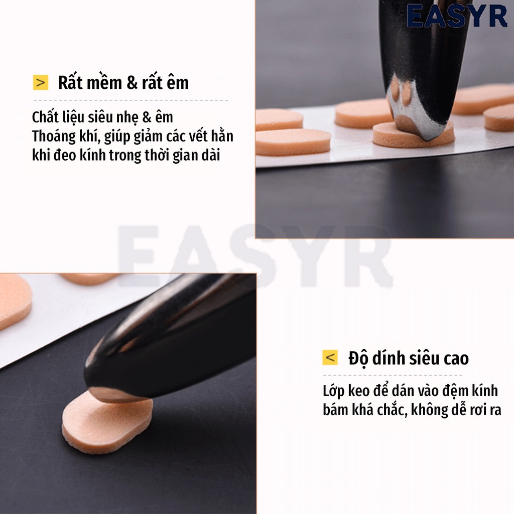 Miếng Dán Chống Trượt Mắt Kính EASYR, Không Hằn Sống Mũi, Giữ Kính Không Tuột Suốt Cả Ngày
