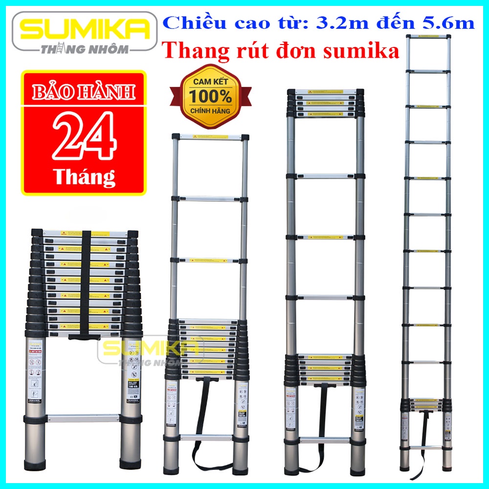 Thang nhôm rút đơn xếp gọn Sumika SK - sk380 - sk410 - sk440 - sk480 - sk510 - sk560 - sk600