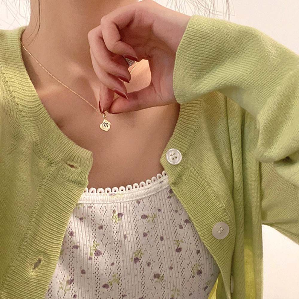 Vòng Cổ Choker Kim Loại Mặt Chữ M Nhiều Màu Sắc Thời Trang Hàn Quốc Thanh Lịch Cho Nữ