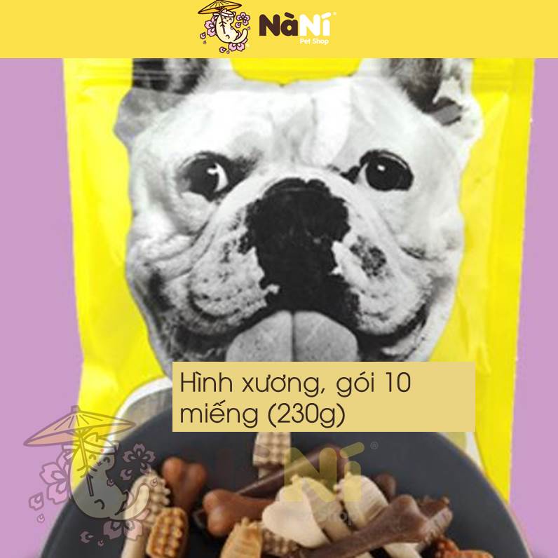 Xương gặm sạch răng cho chó Yaho Gói bự 10-30 miếng, Bánh thưởng cho cún 3 vị siêu ngon - NaNipetshop