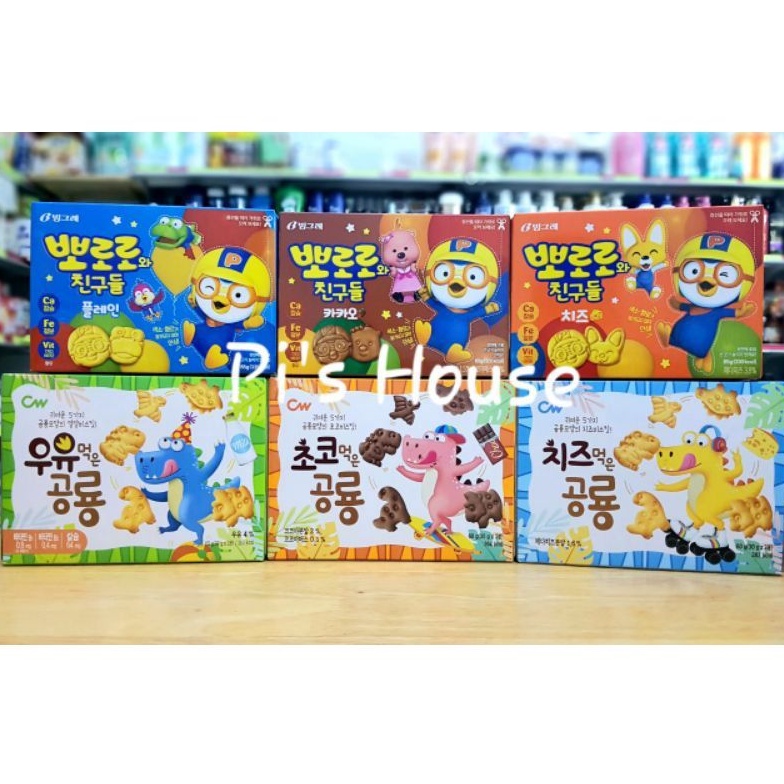 Bánh quy cho bé Pororo khủng long 65g Hàn Quốc