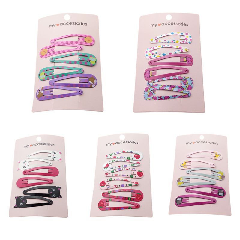 Bộ kẹp tóc kim loại họa tiết hoạt hình xinh xắn thời trang cho bé gái