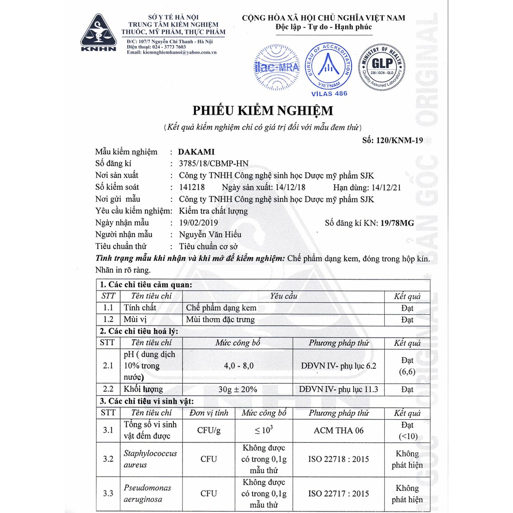 Kem chống lão hóa, dưỡng trắng Dakami hiệu quả chỉ sau 20 ngày sử dụng, ĐẦY ĐỦ giấy tờ kiểm định | BigBuy360 - bigbuy360.vn