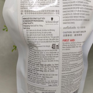 THUỐC DUỖI TÓC SIÊU THẲNG SCHWARZKOPF STRAIT GLATT 400ML Mấu mới