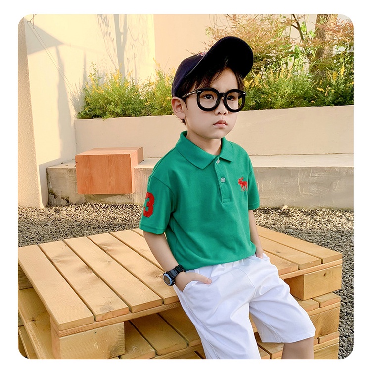Áo polo bé trai cao cấp chất vải cá sấu 100% cotton mềm mịn an toàn cho da bé