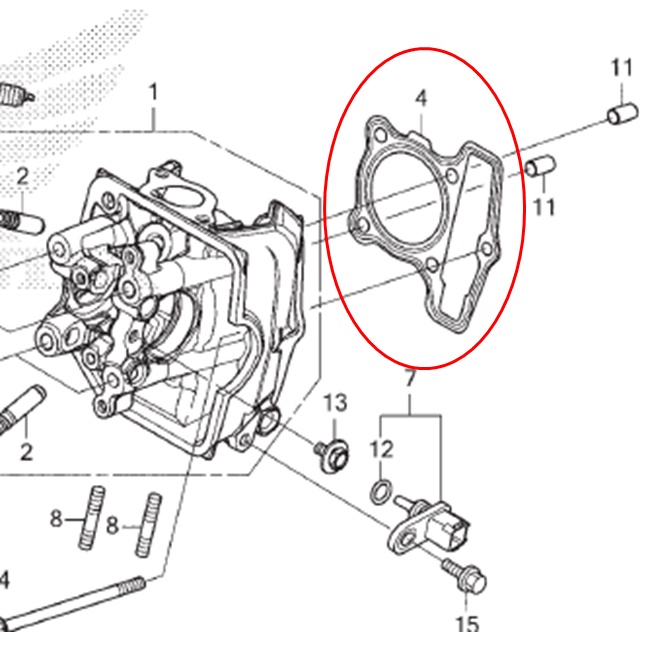 Vòng đệm đầu xi lanh thay thế cho xe hơi K1A Scoopy fi K2F