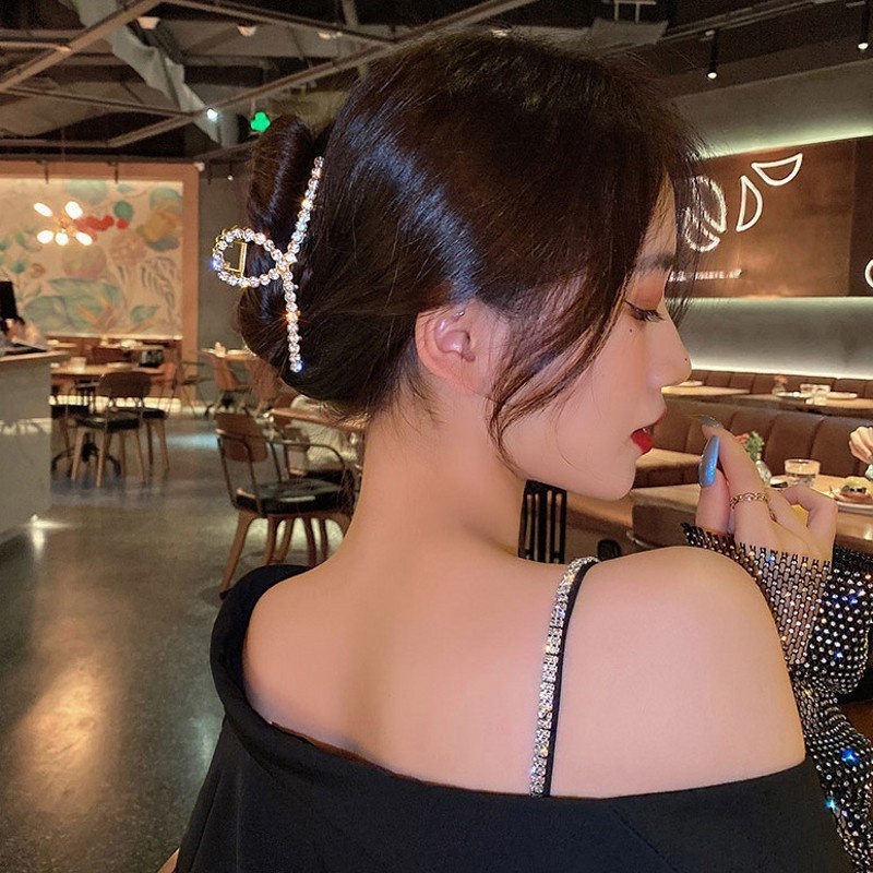 Kẹp Tóc Kim Loại Đính Đá Và Ngọc Trai Nhân Tạo Thời Trang