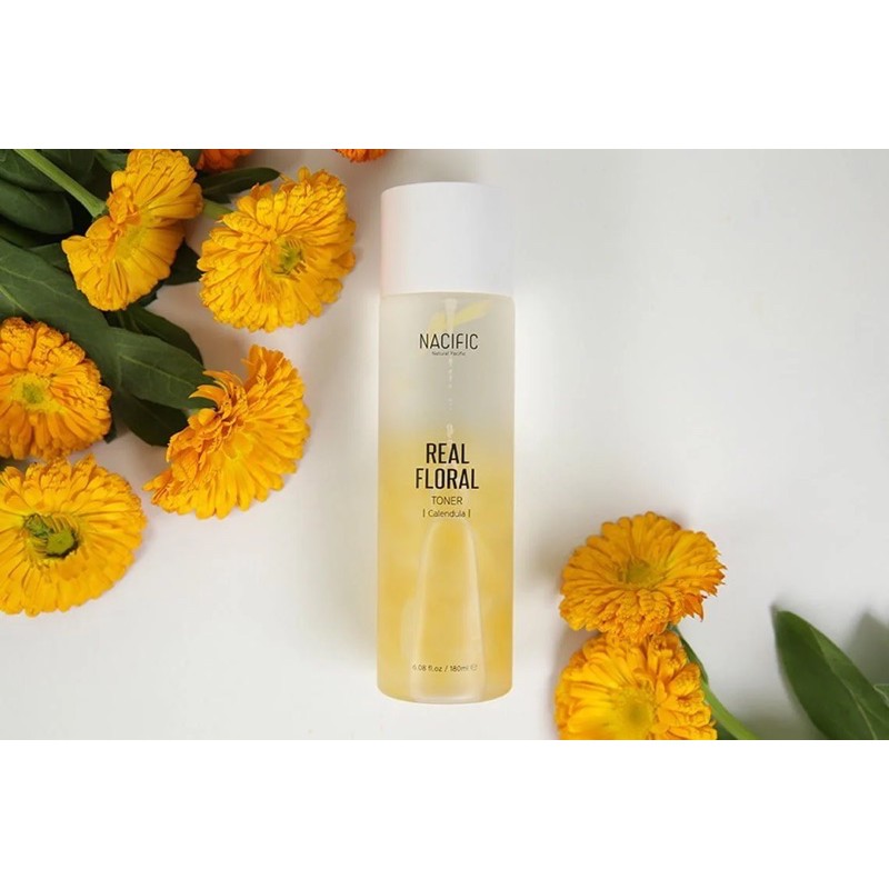 Nước Hoa Hồng Làm Dịu Da Chiết Xuất Hoa Cúc NACIFIC Real Floral Toner Calendula 180ml