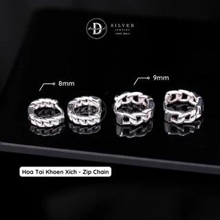 Khuyên Tai Bạc - Bông Tai Khoen Bạc 925 Khoen Xích Hình Tròn Ddreamer 2232BTK 2115BTK