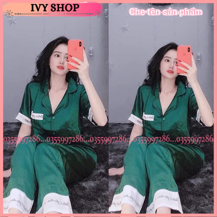 Bộ ngủ nữ pijamas chữ ký - cộc đùi, cộc dài nhiều màu - BNK002 Ivyshop
