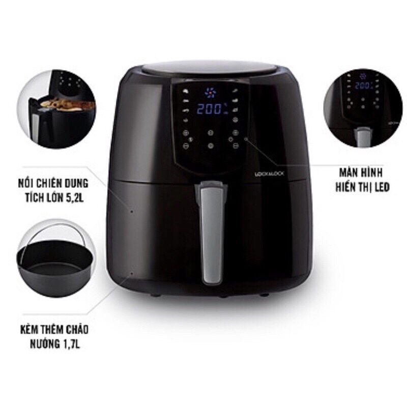 Nồi chiên không dầu Lock&lock Ejf296Blk