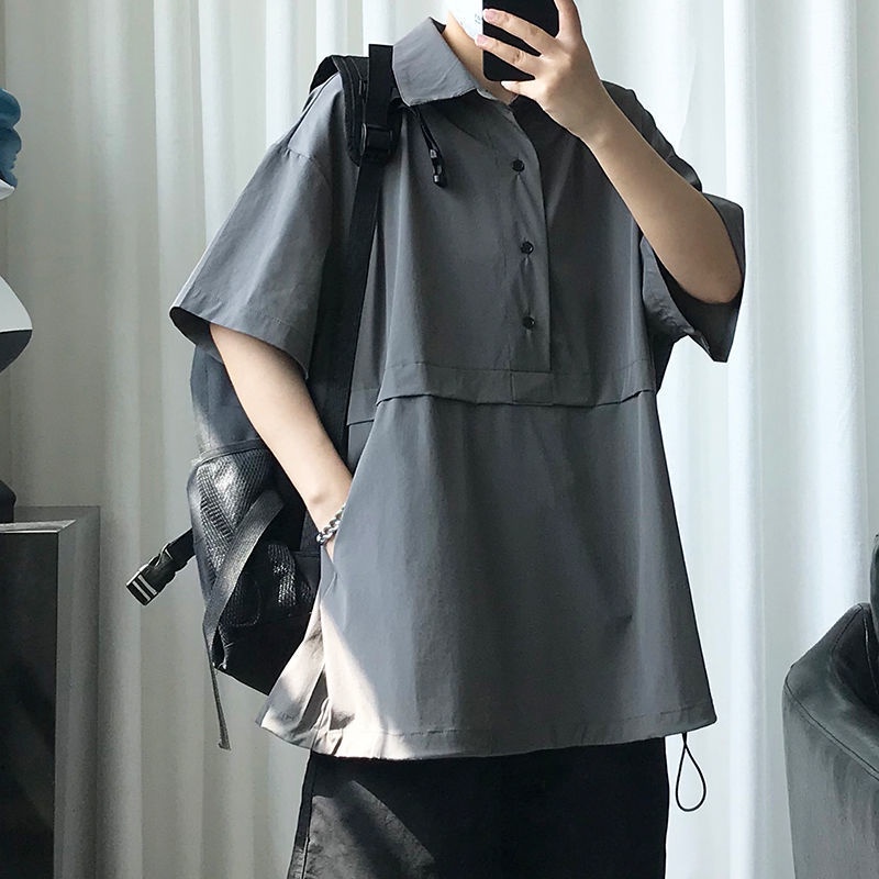 Áo polo Tay Ngắn Dáng Rộng Thời Trang Mùa Hè Cho Nam