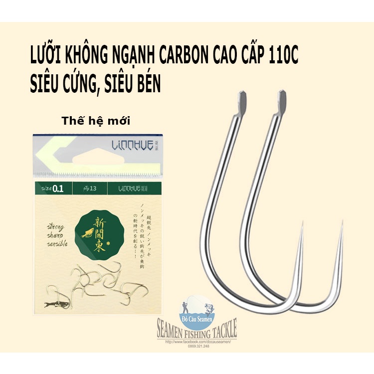 Lưỡi câu không ngạnh thép CARBON cao cấp 110C siêu cứng, siêu nhọn