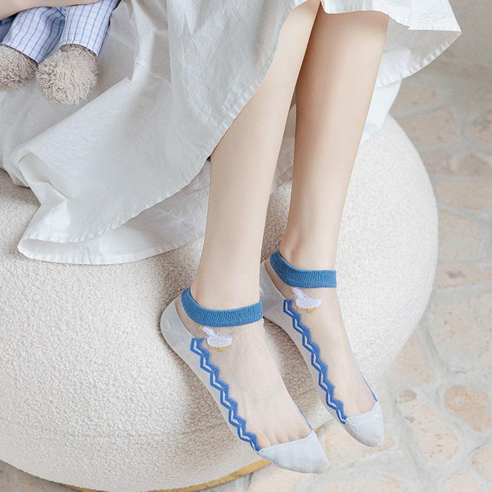 Vớ Ngắn Siêu Mỏng Trong Suốt Thoáng Khí In Hình Thú 26EDIE Cho Nữ
