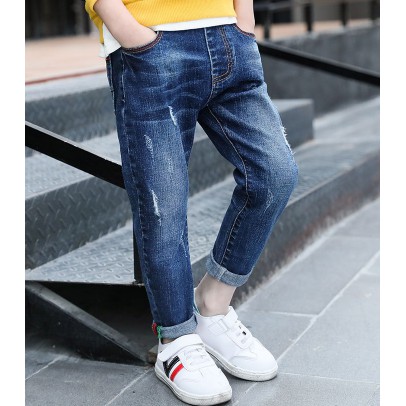 Quần jeans dài lưng thun bé trai