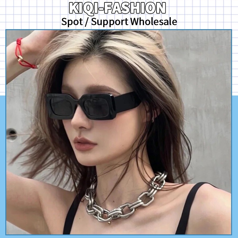 (KIQI-FASHION) COD Kính Mát Vuông Chống Tia Uv400 Thời Trang Dành Cho Cả Nam Và Nữ