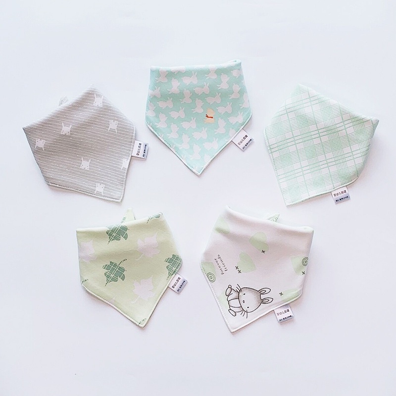 Yếm Ăn Cotton Nguyên Chất Chống Thấm Nước Xoay 360 Độ In Họa Tiết Hoạt Hình Đáng Yêu Cho Bé # 2,000