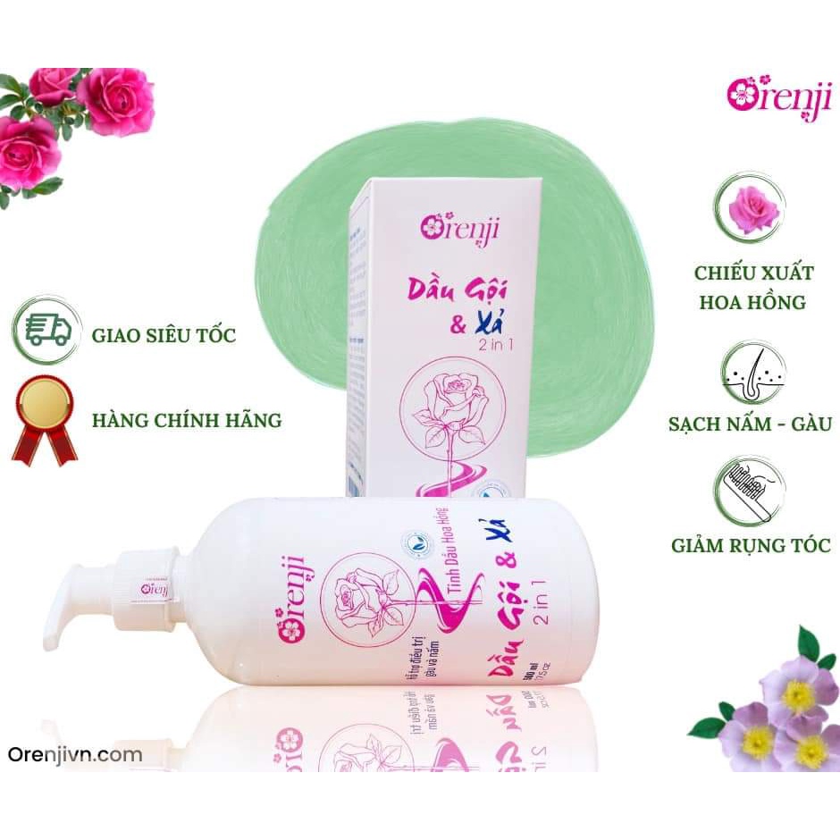 Dầu gội đầu cho tóc gàu, nấm tinh dầu Hoa Hồng Orenji 500ml