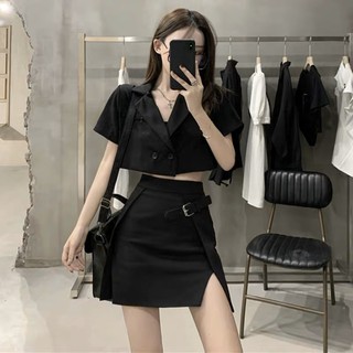 [ẢNH THẬT, VIDEO THẬT] Set áo vest croptop kèm chân váy