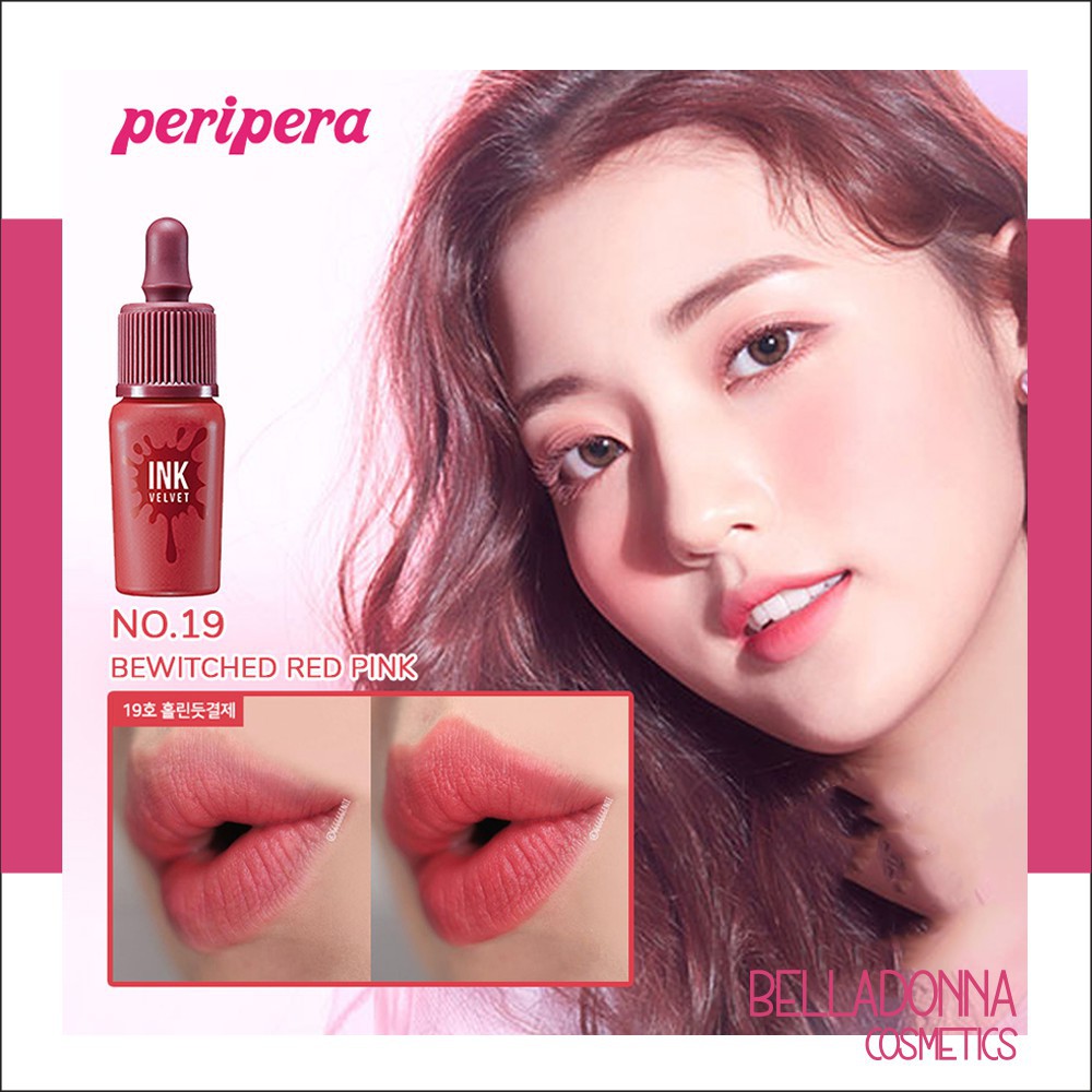 [Màu Đỏ Hồng] Son Kem Lì Peripera Ink The Velvet Fall Collection Pink Moment 8g #19 – Bewitched Red Pink NTY95