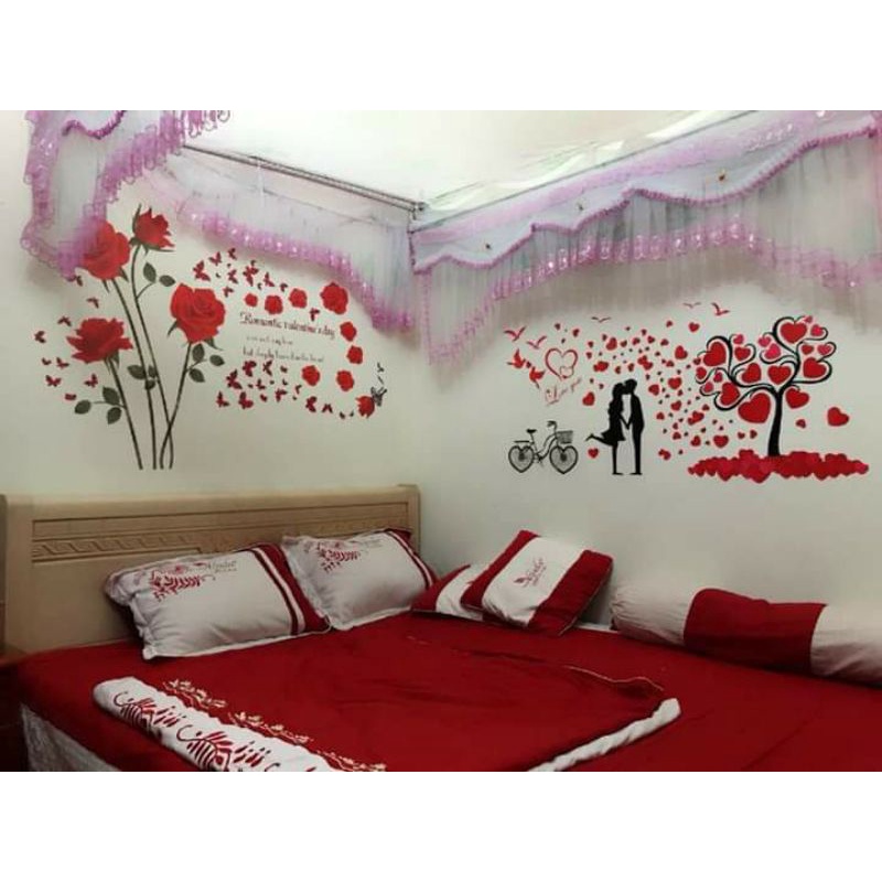 Decal dán tường trang trí phòng cưới