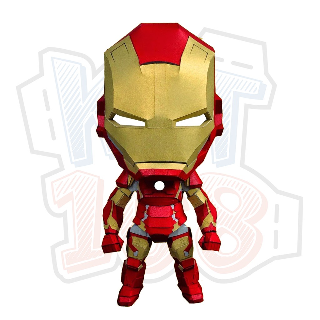 Mô hình giấy Marvel Avengers chibi Robot Iron Man Mark 43