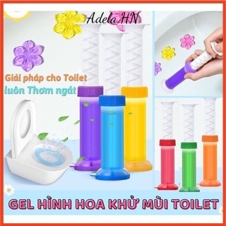 Gel thơm khử mùi nhà vệ sinh dạng thạch hình bông hoa, Gel khử trùng bồn cầu diệt khuẩn toilet Adela.HN