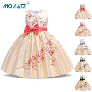 Đầm công chúa MQATZ đính nơ thêu hoa phong cách retro cho bé gái