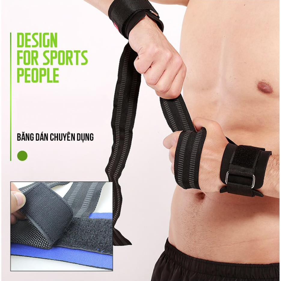 2 chiếc Dây Kéo Lưng có điệm Kết Hợp Quấn Cổ Tay Aolikes phụ kiện Gym thể thao Aolikes 7638