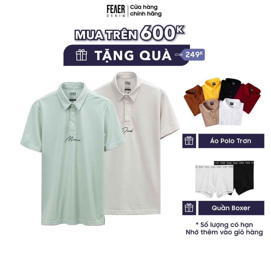 Áo thun Polo nam cổ bẻ họa tiết FEAER 100% chất Cotton thoáng mát, không nhăn Mom & Dad |new arrival 2021| | BigBuy360 - bigbuy360.vn