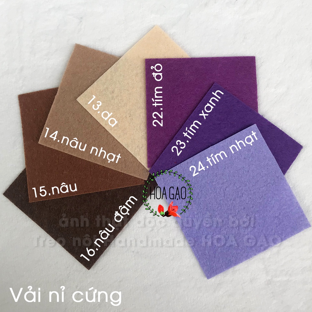 Vải nỉ cứng  khổ 90*90 cm diy trang trí tiệc sinh nhật noel handmade sách vải cho bé